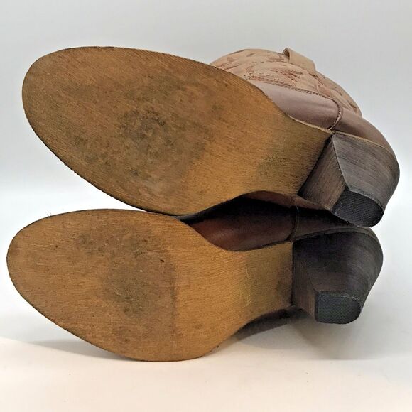 Very Volatile Denver Cowboy Boots Women's 9 Brown Studded Western Heeled Boot - Picture 8 of 13